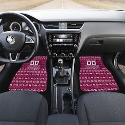 Personalized Brisbane Broncos Christmas Car Mats Australian Rugby Fans - Pixelated Ugly Xmas Pattern Mascot Santa