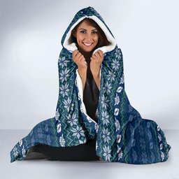 Personalized Canberra Raiders Christmas Hooded Blanket Australian Rugby Fans - Pixelated Ugly Xmas Pattern Mascot Santa