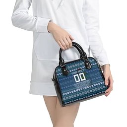 Personalized Canberra Raiders Christmas Shoulder Handbag Australian Rugby Fans - Pixelated Ugly Xmas Pattern Mascot Santa