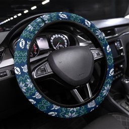 Canberra Raiders Christmas Steering Wheel Cover Australian Rugby Fans - Pixelated Ugly Xmas Pattern Mascot Santa