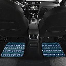 Personalized Canberra Raiders Christmas Car Mats Australian Rugby Fans - Pixelated Ugly Xmas Pattern Mascot Santa