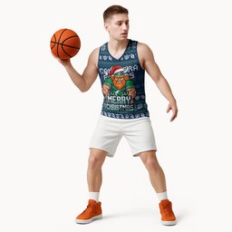 Personalized Canberra Raiders Christmas Basketball Jersey Australian Rugby Fans - Pixelated Ugly Xmas Pattern Mascot Santa