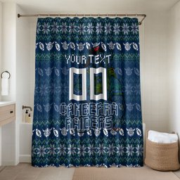 Personalized Canberra Raiders Christmas Bathroom Set Australian Rugby Fans - Pixelated Ugly Xmas Pattern Mascot Santa