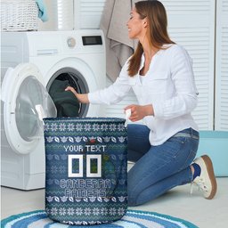 Personalized Canberra Raiders Christmas Laundry Basket Australian Rugby Fans - Pixelated Ugly Xmas Pattern Mascot Santa