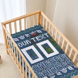 Personalized Canberra Raiders Christmas Baby Bed Cover Australian Rugby Fans - Pixelated Ugly Xmas Pattern Mascot Santa