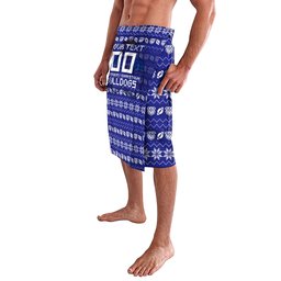 Personalized Canterbury Bulldogs Christmas Lavalava Australian Rugby Fans - Pixelated Ugly Xmas Pattern Mascot Santa