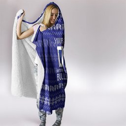 Personalized Canterbury Bulldogs Christmas Hooded Blanket Australian Rugby Fans - Pixelated Ugly Xmas Pattern Mascot Santa