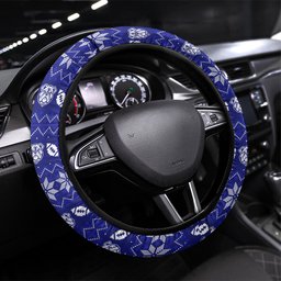 Canterbury Bulldogs Christmas Steering Wheel Cover Australian Rugby Fans - Pixelated Ugly Xmas Pattern Mascot Santa