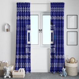 Personalized Canterbury Bulldogs Christmas Window Curtain Australian Rugby Fans - Pixelated Ugly Xmas Pattern Mascot Santa