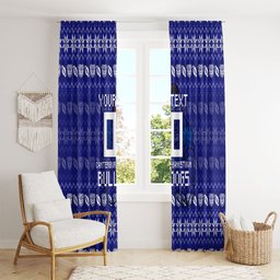 Personalized Canterbury Bulldogs Christmas Window Curtain Australian Rugby Fans - Pixelated Ugly Xmas Pattern Mascot Santa
