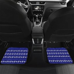 Personalized Canterbury Bulldogs Christmas Car Mats Australian Rugby Fans - Pixelated Ugly Xmas Pattern Mascot Santa