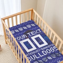 Personalized Canterbury Bulldogs Christmas Baby Bed Cover Australian Rugby Fans - Pixelated Ugly Xmas Pattern Mascot Santa