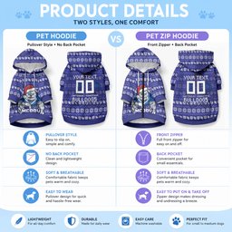 Personalized Canterbury Bulldogs Christmas Pet Hoodie Australian Rugby Fans - Pixelated Ugly Xmas Pattern Mascot Santa