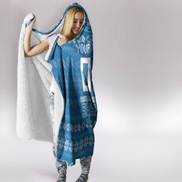Personalized Cronulla Sharks Christmas Hooded Blanket Australian Rugby Fans - Pixelated Ugly Xmas Pattern Mascot Santa