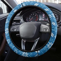 Cronulla Sharks Christmas Steering Wheel Cover Australian Rugby Fans - Pixelated Ugly Xmas Pattern Mascot Santa