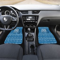Personalized Cronulla Sharks Christmas Car Mats Australian Rugby Fans - Pixelated Ugly Xmas Pattern Mascot Santa