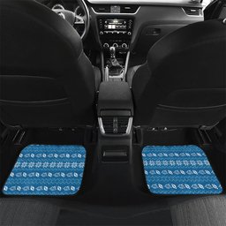 Personalized Cronulla Sharks Christmas Car Mats Australian Rugby Fans - Pixelated Ugly Xmas Pattern Mascot Santa