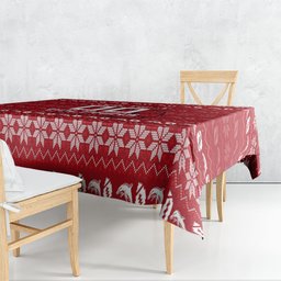 Personalized Dolphins Christmas Tablecloth Australian Rugby Fans - Pixelated Ugly Xmas Pattern Mascot Santa