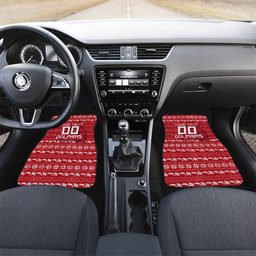 Personalized Dolphins Christmas Car Mats Australian Rugby Fans - Pixelated Ugly Xmas Pattern Mascot Santa
