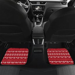 Personalized Dolphins Christmas Car Mats Australian Rugby Fans - Pixelated Ugly Xmas Pattern Mascot Santa