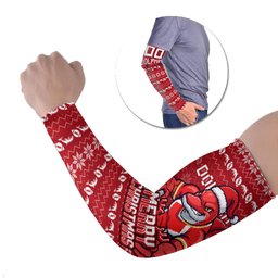 Personalized Dolphins Christmas Arm Sleeves Australian Rugby Fans - Pixelated Ugly Xmas Pattern Mascot Santa