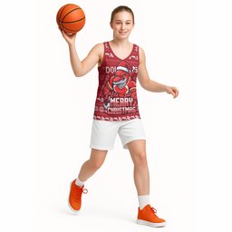 Personalized Dolphins Christmas Basketball Jersey Australian Rugby Fans - Pixelated Ugly Xmas Pattern Mascot Santa