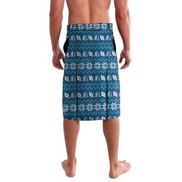 Personalized Gold Coast Titans Christmas Lavalava Australian Rugby Fans - Pixelated Ugly Xmas Pattern Mascot Santa