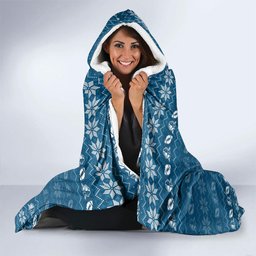 Personalized Gold Coast Titans Christmas Hooded Blanket Australian Rugby Fans - Pixelated Ugly Xmas Pattern Mascot Santa