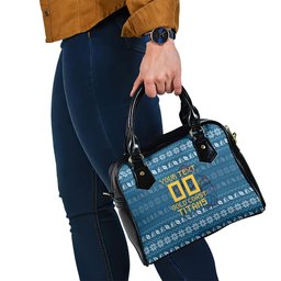 Personalized Gold Coast Titans Christmas Shoulder Handbag Australian Rugby Fans - Pixelated Ugly Xmas Pattern Mascot Santa