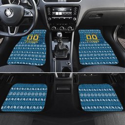 Personalized Gold Coast Titans Christmas Car Mats Australian Rugby Fans - Pixelated Ugly Xmas Pattern Mascot Santa