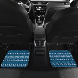 Personalized Gold Coast Titans Christmas Car Mats Australian Rugby Fans - Pixelated Ugly Xmas Pattern Mascot Santa