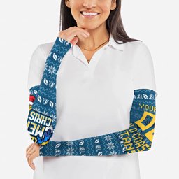 Personalized Gold Coast Titans Christmas Arm Sleeves Australian Rugby Fans - Pixelated Ugly Xmas Pattern Mascot Santa
