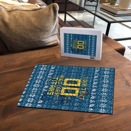 Personalized Gold Coast Titans Christmas Puzzle Australian Rugby Fans - Pixelated Ugly Xmas Pattern Mascot Santa