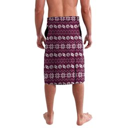Personalized Sea Eagles Christmas Lavalava Australian Rugby Fans - Pixelated Ugly Xmas Pattern Mascot Santa