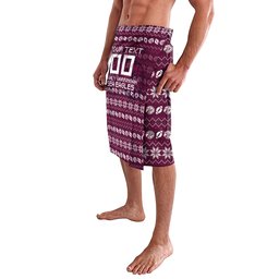 Personalized Sea Eagles Christmas Lavalava Australian Rugby Fans - Pixelated Ugly Xmas Pattern Mascot Santa