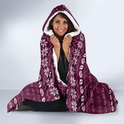 Personalized Sea Eagles Christmas Hooded Blanket Australian Rugby Fans - Pixelated Ugly Xmas Pattern Mascot Santa