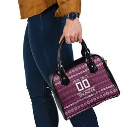Personalized Sea Eagles Christmas Shoulder Handbag Australian Rugby Fans - Pixelated Ugly Xmas Pattern Mascot Santa