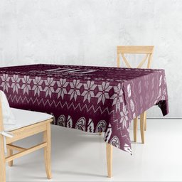 Personalized Sea Eagles Christmas Tablecloth Australian Rugby Fans - Pixelated Ugly Xmas Pattern Mascot Santa