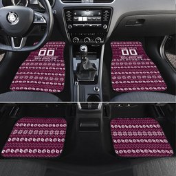 Personalized Sea Eagles Christmas Car Mats Australian Rugby Fans - Pixelated Ugly Xmas Pattern Mascot Santa