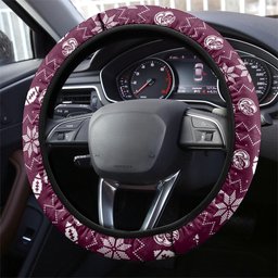 Sea Eagles Christmas Steering Wheel Cover Australian Rugby Fans - Pixelated Ugly Xmas Pattern Mascot Santa
