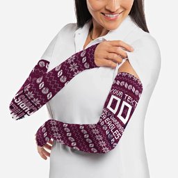 Personalized Sea Eagles Christmas Arm Sleeves Australian Rugby Fans - Pixelated Ugly Xmas Pattern Mascot Santa