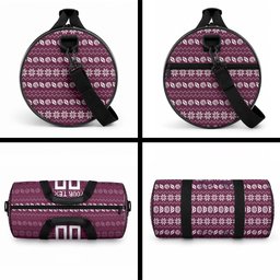 Personalized Sea Eagles Christmas Duffle Bag Australian Rugby Fans - Pixelated Ugly Xmas Pattern Mascot Santa