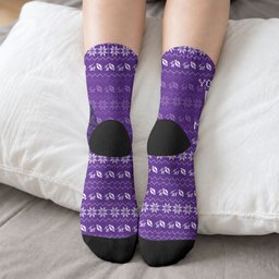 Personalized Melbourne Storm Christmas Crew Socks Australian Rugby Fans - Pixelated Ugly Xmas Pattern Mascot Santa