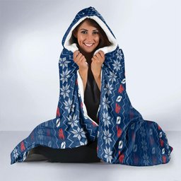 Personalized Newcastle Knights Christmas Hooded Blanket Australian Rugby Fans - Pixelated Ugly Xmas Pattern Mascot Santa