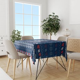 Personalized Newcastle Knights Christmas Tablecloth Australian Rugby Fans - Pixelated Ugly Xmas Pattern Mascot Santa