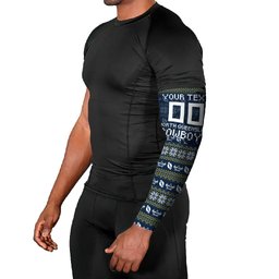 Personalized Cowboys Christmas Arm Sleeves Australian Rugby Fans - Pixelated Ugly Xmas Pattern Mascot Santa