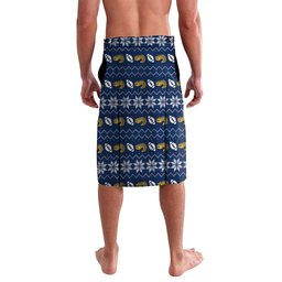 Personalized Parramatta Eels Christmas Lavalava Australian Rugby Fans - Pixelated Ugly Xmas Pattern Mascot Santa