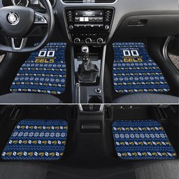 Personalized Parramatta Eels Christmas Car Mats Australian Rugby Fans - Pixelated Ugly Xmas Pattern Mascot Santa