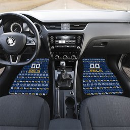 Personalized Parramatta Eels Christmas Car Mats Australian Rugby Fans - Pixelated Ugly Xmas Pattern Mascot Santa