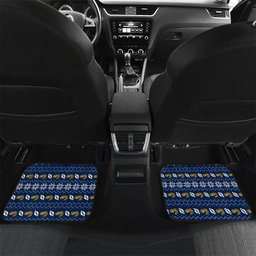 Personalized Parramatta Eels Christmas Car Mats Australian Rugby Fans - Pixelated Ugly Xmas Pattern Mascot Santa
